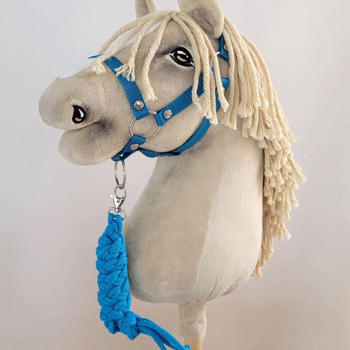 Pavadis „Hobby Horse“ žirgui iš dvigubos virvės, spalva: mėlyna