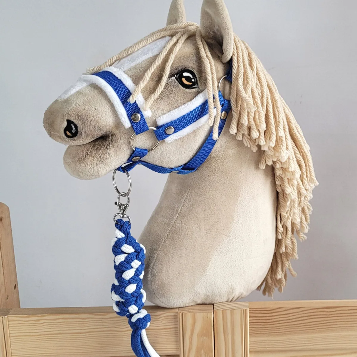 Pavadis „Hobby Horse“ žirgui iš dvigubos virvės, spalva: mėlyna