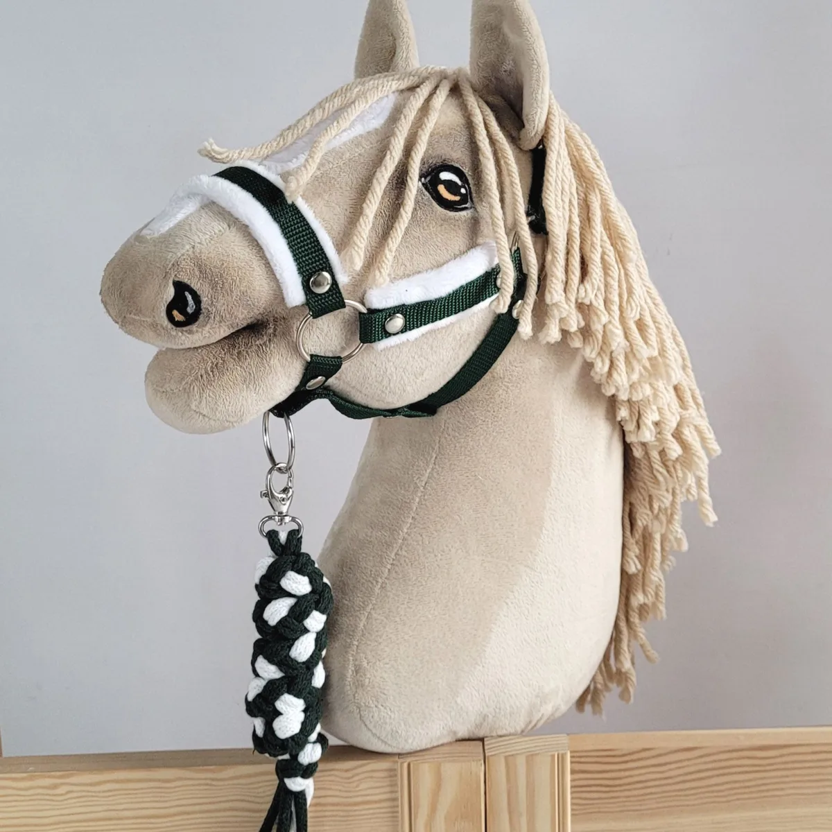 Pavadis „Hobby Horse“ žirgui iš dvigubos virvės, spalva: žalia