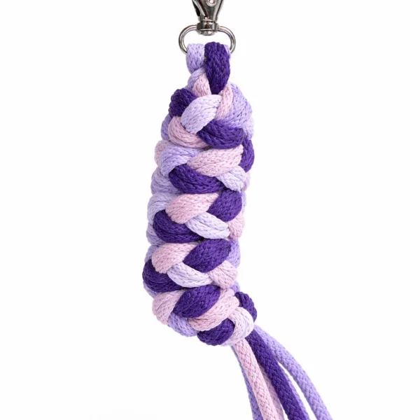 Pavadis „Hobby Horse“ žirgui iš dvigubos virvės, spalvos: violetinė ir žalia, violetinė, tamsiai violetinė ir levandų