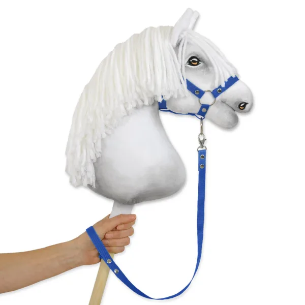 Pavadis „Hobby Horse“ žirgui iš juostos, spalvos: mėlyna, oranžinė ir raudona