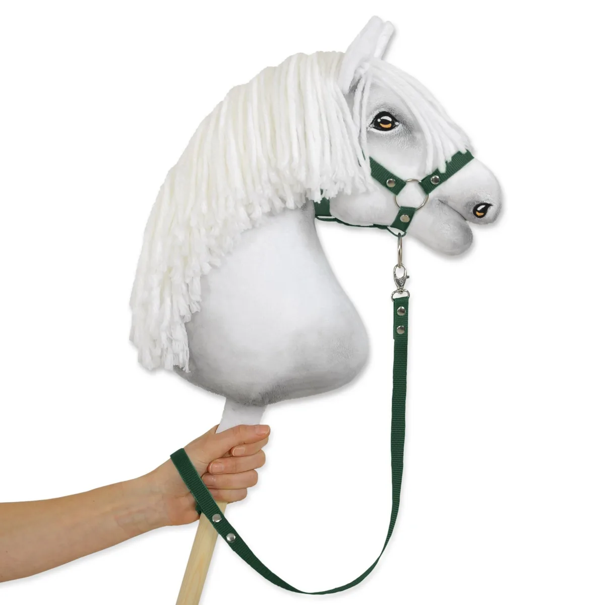 Pavadis „Hobby Horse“ žirgui iš juostos, spalvos: violetinė ir žalia