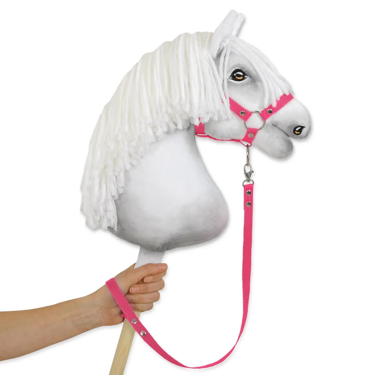 Pavadis „Hobby Horse“ žirgui iš juostos, spalvos: rožinė ir smėlio