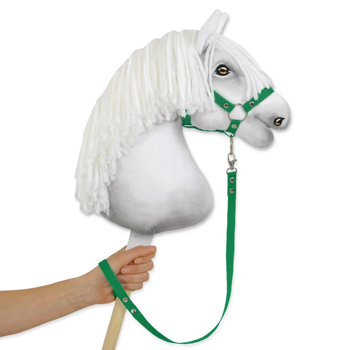 Pavadis „Hobby Horse“ žirgui iš juostos, spalvos: violetinė ir žalia