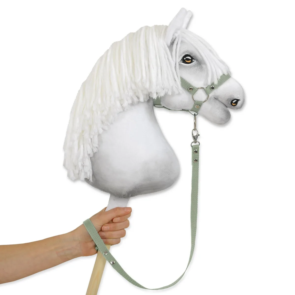Pavadis „Hobby Horse“ žirgui iš juostos, spalvos: violetinė ir žalia