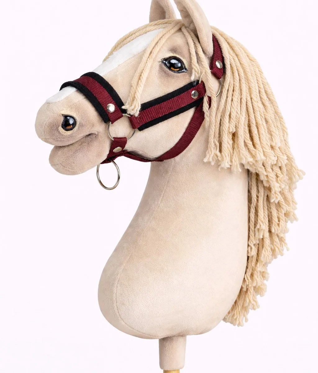 Reguliuojamas apynasris „Hobby Horse“ žirgui A3, bordo su juodu kailiuku