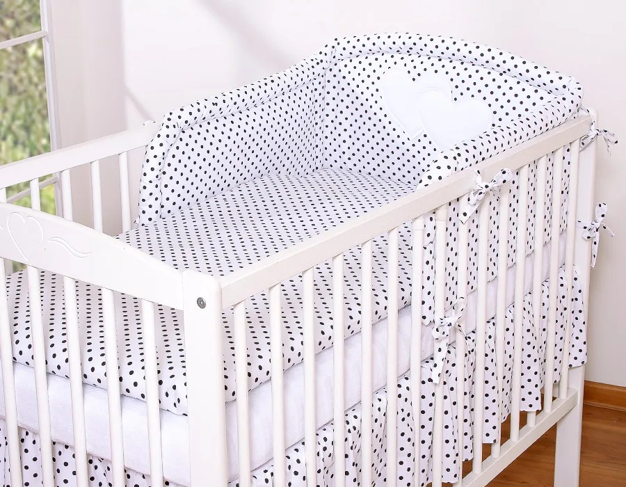 Universali apsauga lovytės grotelėms, širdelės, širdelės, balta, juoda ir mėlyna