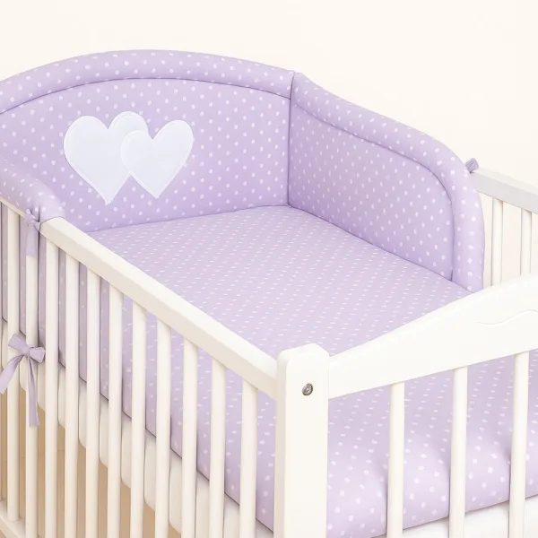 Universali apsauga lovytės grotelėms, širdelės, violetinė ir žalia